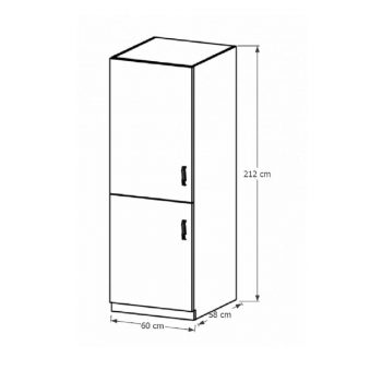 Prowa D60ZL - alsó 600-as hűtőszekrény beépítés balos