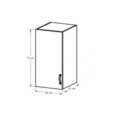 Prowa G30 - felső 30-as 1 ajtós szekrény balos