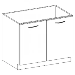 Niki 7. 80 D 2F BB 80x82x72cm fényes krém/szürke (munkalap nélkül)