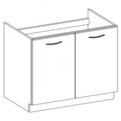 NIKI 7. 80 ZL 2F BB 80x82x52cm fényes krém/szürke (munkalap nélkül)